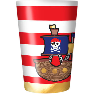4 Cups Pirates Map Plastic Reusable 430 ml