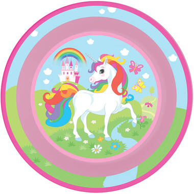 4 Plates Unicorn Plastic Reusable  21.2 cm