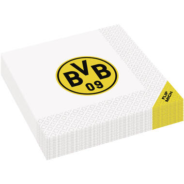 12 Flip Napkins BVB Dortmund Double-Sided Print 33 x 33 cm
