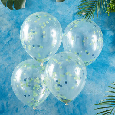 Balloons - Blue and Green Confetti Balloons -