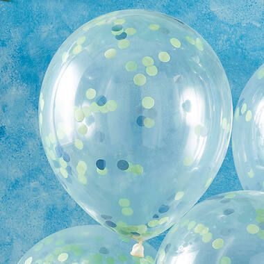 Balloons - Blue and Green Confetti Balloons -