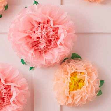 Tissue Paper Flower Pom Poms