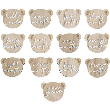 Milestone Signs - Wooden Teddy Shape