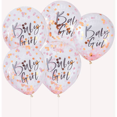 Balloons - Confetti Balloons - Baby Girl - Pink