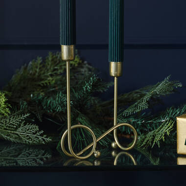Metal Swirl Dinner Candle Holder