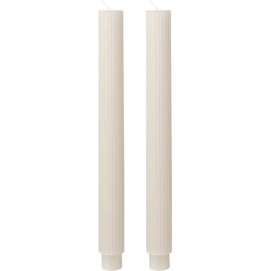 Candles - Ribbed 2 Pack Ivory