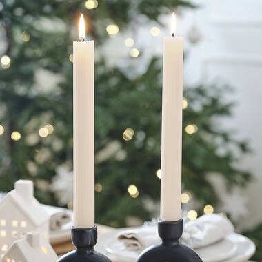 Candles - Ribbed 2 Pack Ivory