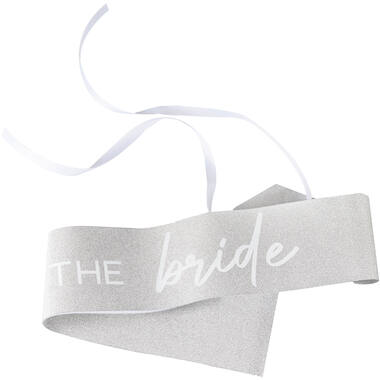 Sash - The Bride, Silver foil with cut outs