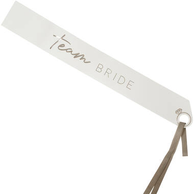 Sash - Team Bride, Silver Foil with Cut Outs