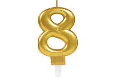 Number Candle 8 Sparkling Celebrations Gold Height 9.3 cm