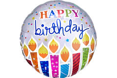 Foil Balloon - Jumbo - "HAPPY birthday" with candles - 81 x 81 cm
