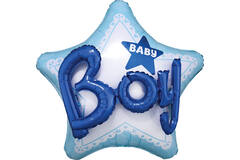 Foil Balloon – Shape – Star – 3D – “BABY Boy” – 81 x 81 cm