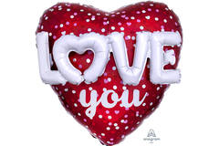 Multi Love Hearts & Dots 91x91cm
