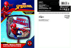 Foil Balloon - Shape - Square - Spider-Man "HAPPY BIRTHDAY!" - 45 cm