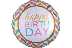 Foil Balloon - Jumbo - "Happy BIRTHDAY Pastel Celebration" - 71 x 71 cm
