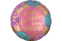Foil Balloon - "Happy Birthday Stay FABULOUS" - 45 cm
