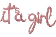 Foil Balloons - Shape - Letters "it's a girl" - Rose Gold