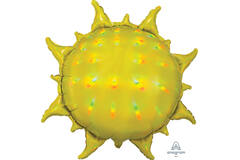 Foil Balloon - Shape - Sun - Yellow Holographic Iridescent - 68 x 68 cm