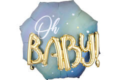 Foil Balloon - 3D - "Oh BABY!" - Blue - 76 x 71 cm