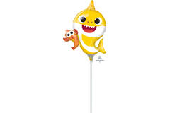 Foil Balloon - Mini Shape - Baby Shark - Yellow - 23 cm