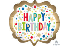 Foil Balloon - Shape - Marquee - "HAPPY BIRTHDAY" - 63 x 55 cm