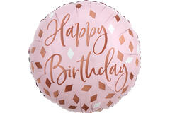 Foil Balloon – "Happy Birthday" – Blush Pink – 45 cm