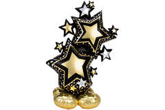 AirLoonz® – Stars New Year – Black Gold – 86 x 149 cm