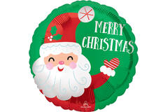 Foil Balloon - "MERRY CHRISTMAS" - Satin Santa Claus - 45 cm