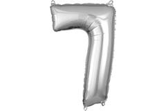 Foil Balloon - Number - 7 - Silver - 43 x 66 cm