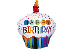 Foil Balloon - Shape - Cupcake - "HAPPY BIRTHDAY" - 73 x 91 cm