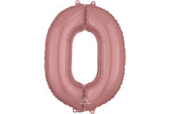 Foil Balloon - Number - 0 - Rose Gold - 51 x 66 cm