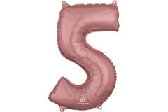 Foil Balloon - Number - 5 - Rose Gold - 43 x 66 cm