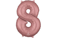 Foil Balloon - Number - 8 - Rose Gold - 43 x 66 cm