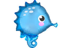 Foil Balloon - Shape - Seahorse - Blue - 48 x 53 cm