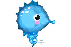 Foil Balloon - Shape - Seahorse - Blue - 48 x 53 cm
