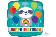 18in/45cm HBday Sloth w Rainbow