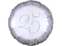 Foil Balloon - "25" - Anniversary - Silver - 45 cm