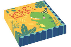 16 Lunch Napkins Dino-Mite 33 x 33 cm