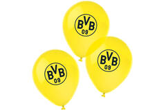 6 Latex Balloons BVB Dortmund 4 Colours 27,5 cm / 11"