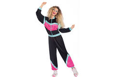 Adult Costume 80s Shell Suit Black Size S 