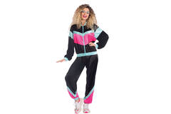 Adult Costume 80s Shel Suit Black Size M