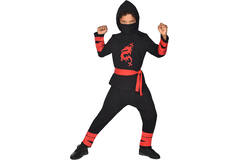 Childrens Costume Ninja Warrior Black 12-14 Years