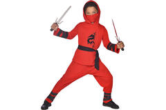 Childrens Costume Ninja Warrior Red 8-10 Years
