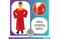 Child Costume Gryffindor Quidd Robe Age 10-12 Years
