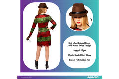 Adult Costume Freddy Kruger Ladies Size S