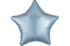 Standard Silk Lustre Pastel Blue Star Foil Balloon C16 Packaged 48 cm
