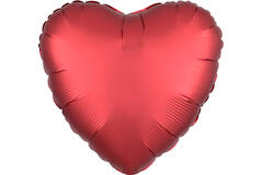 Standard Silk Lustre Red Heart Foil Balloon C16 Packaged 43 cm