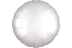 Standard Silk Lustre White Round Foil Balloon C16 Packaged 43 cm