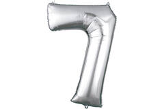 34in/86cm Number 7 Silver