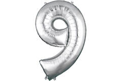 34in/86cm Number 9 Silver